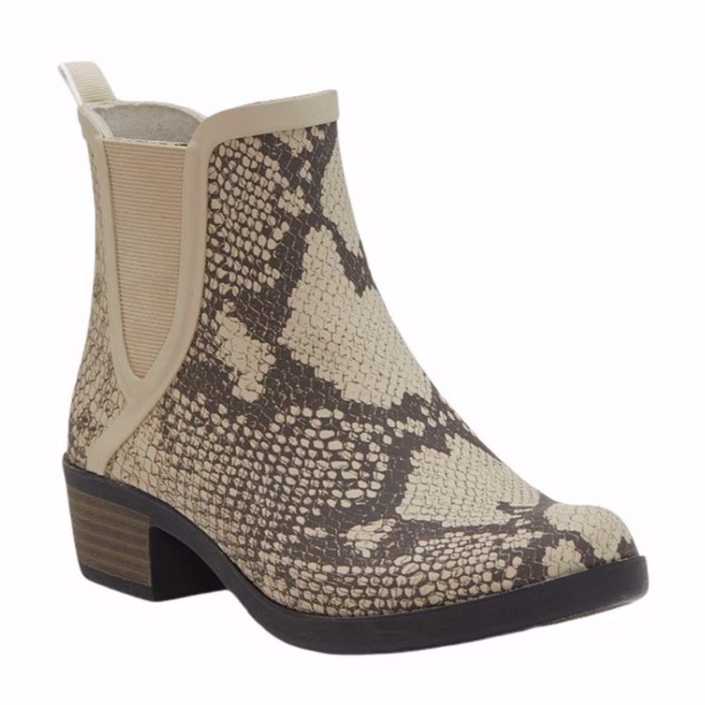 NEW NIB Lucky Brand Snake Print Basel H20 Rain Boot